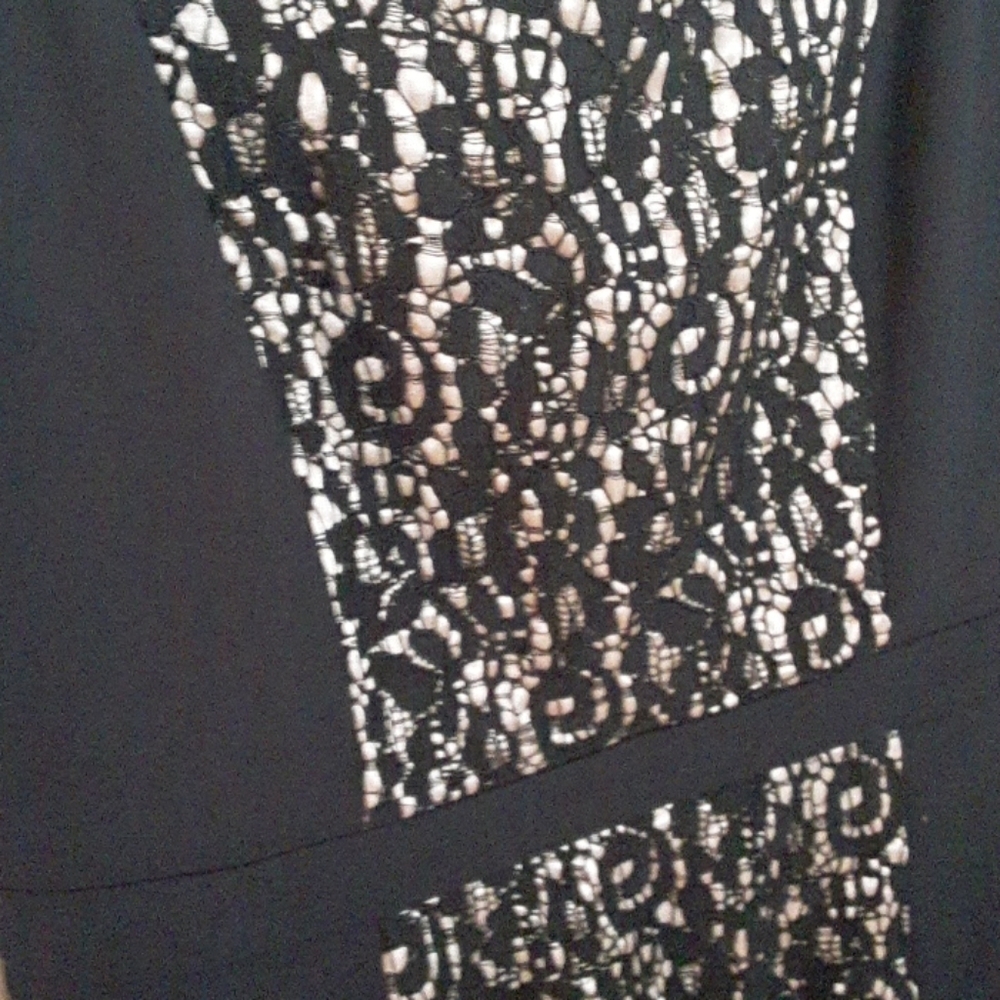 C. LUCE BLACK NUDE SPAGHETTI STRAP BLACK DRESS V NECK SIZE SMALL NWT - Picture 5 of 11